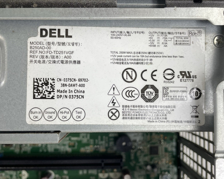 Dell Optiplex 7010 DT i5-3470 3.20 GHz 4 GB RAM No HDD/OS