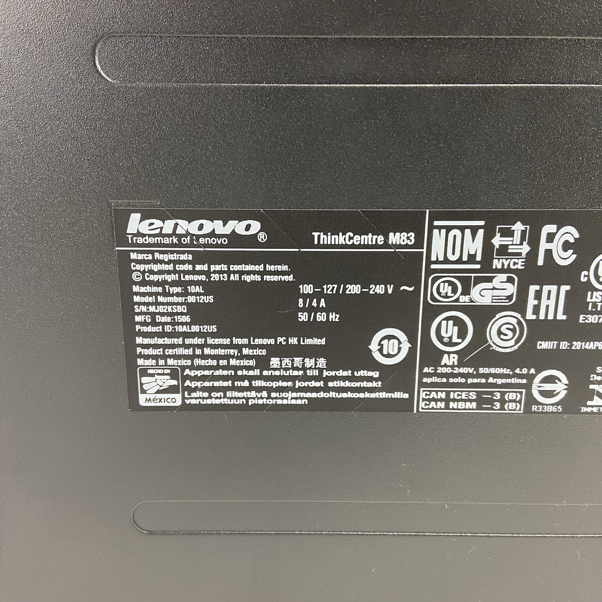 Lenovo ThinkCentre M83 MT Intel Core i7-4790 3.6GHz 8GB RAM No HDD No OS8