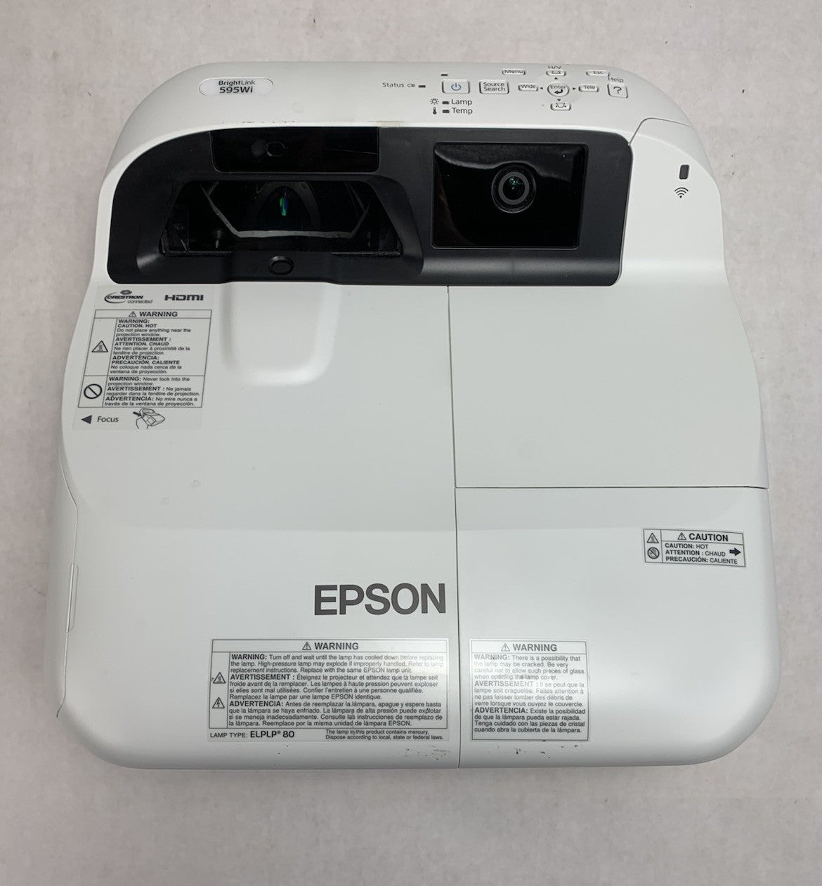 Epson BrightLink 595Wi H599A LCD Lamp Projector 730 Lamp Hours - No Remote5