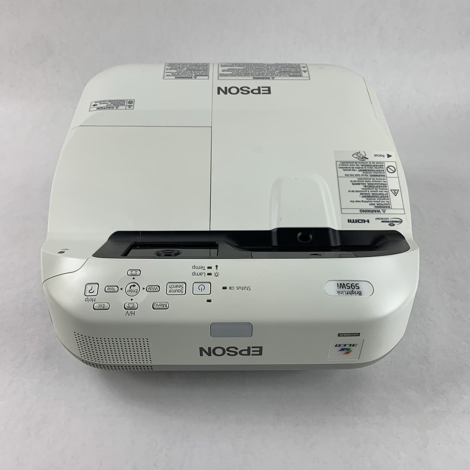 Epson H599A BrightLink 595Wi LCD Lamp Projector 3863 Lamp Hours - No Remote3