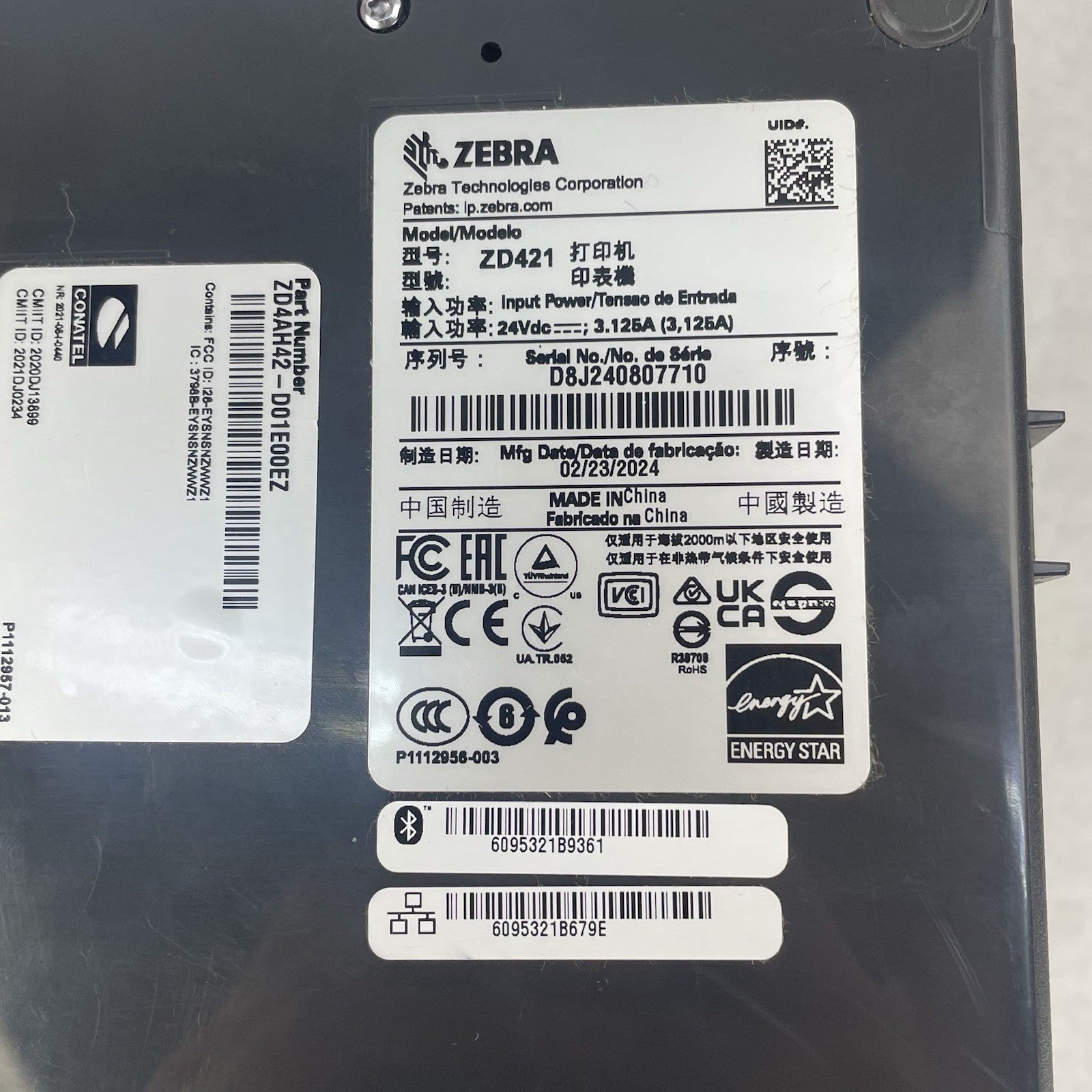 Zebra ZD421-HC ZD421 ZD4AH42-301E00EZ 203dpi  Missing Print Head Parts7