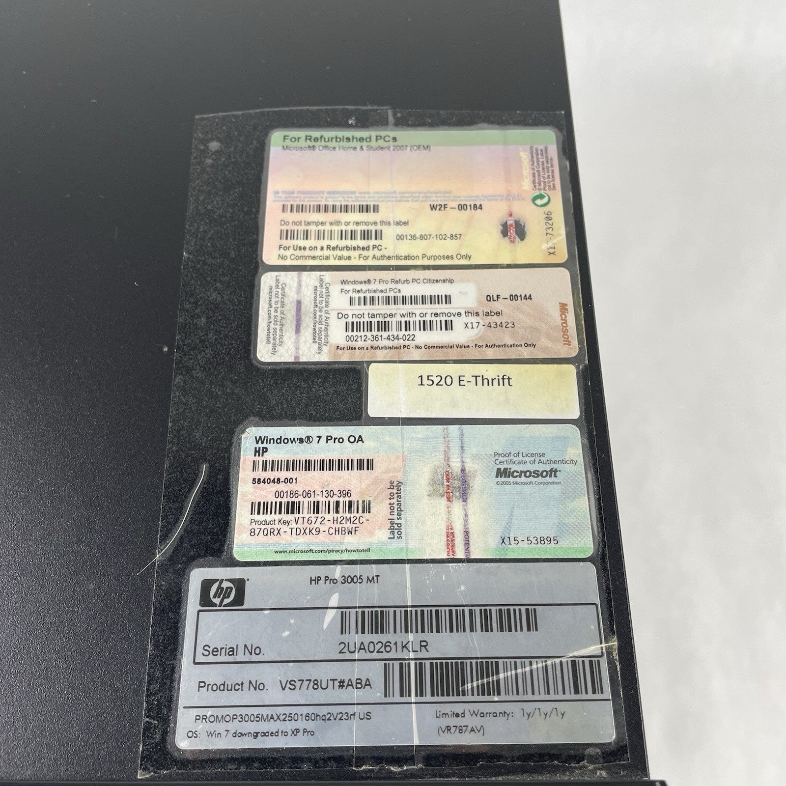 HP Pro 3005 MT AMD Athlon 2 X2 250 3.00 GHz 2 GB RAM No HDD/OS3
