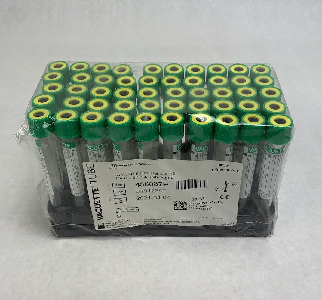 Vacuette 456087P 5ml LH Sep 13x100 50pcs Non-Ridged Tubes