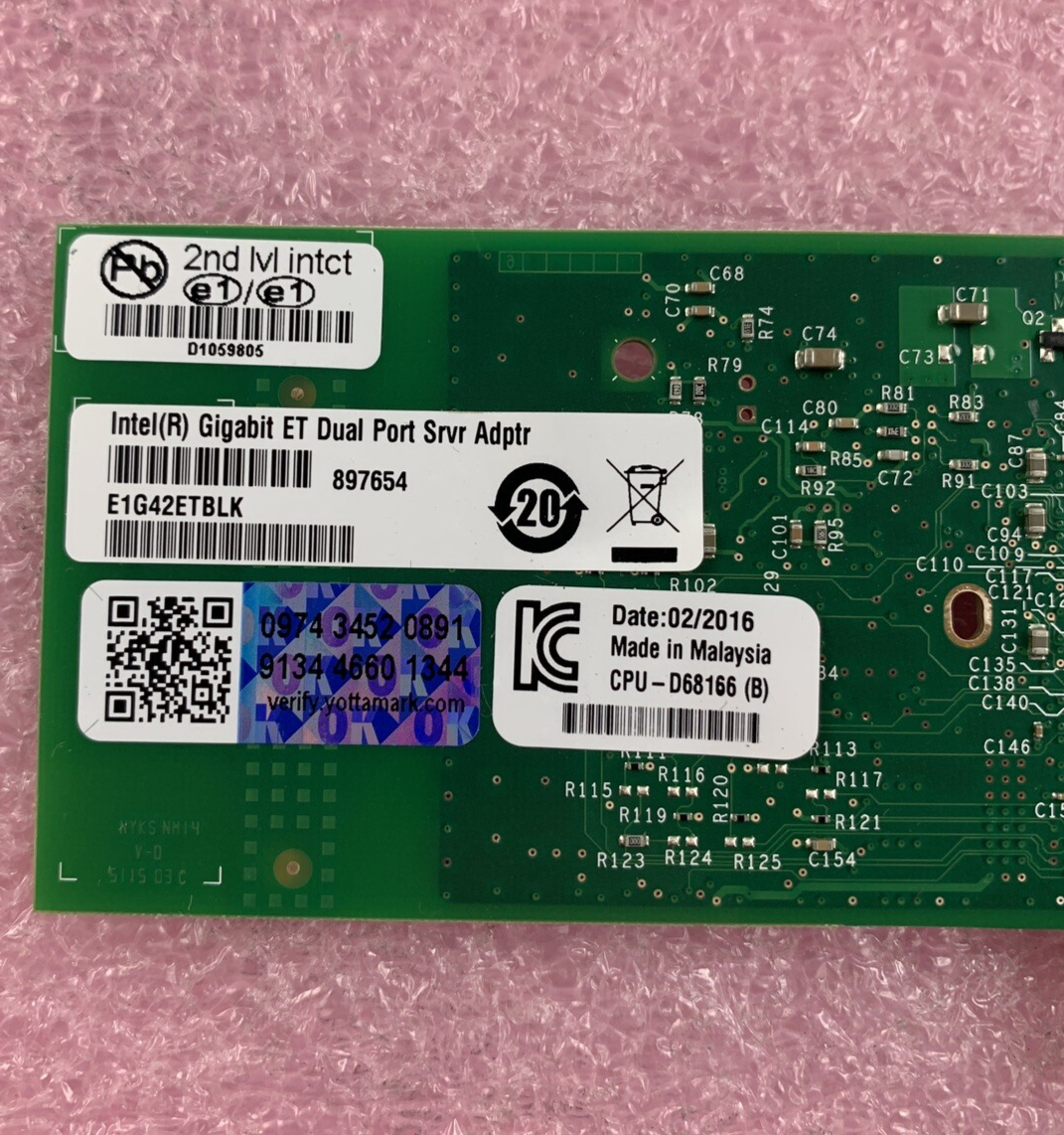 Intel CPU-D68166 Dual-Port Gigabit ET PCIe Server Adapter E139761
