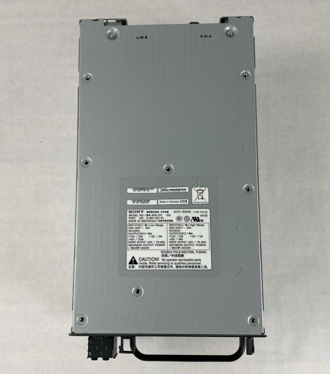 Cisco Sony APS-211 Power Supply Untested