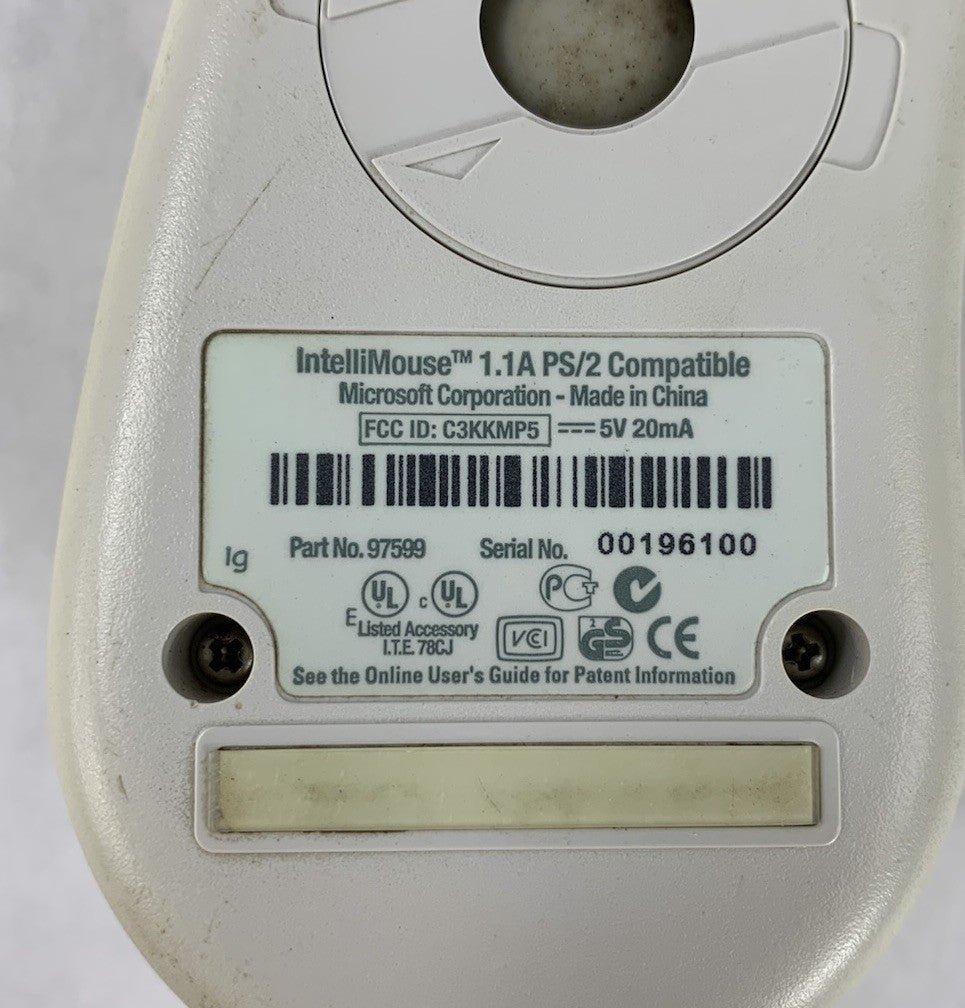 Microsoft Gateway IntelliMouse 97599 1.1A PS/2-Wired Ball Mouse (Lot of 2)7