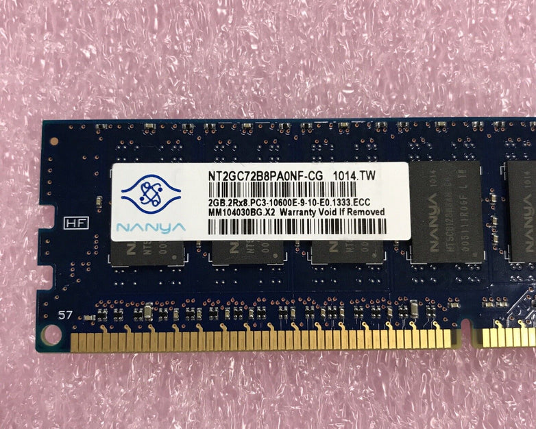 Nanya 4GB Kit 2x2GB 2Rx8 PC3-10600E-9-10 NT2GC72BAPAONF-CG  500209