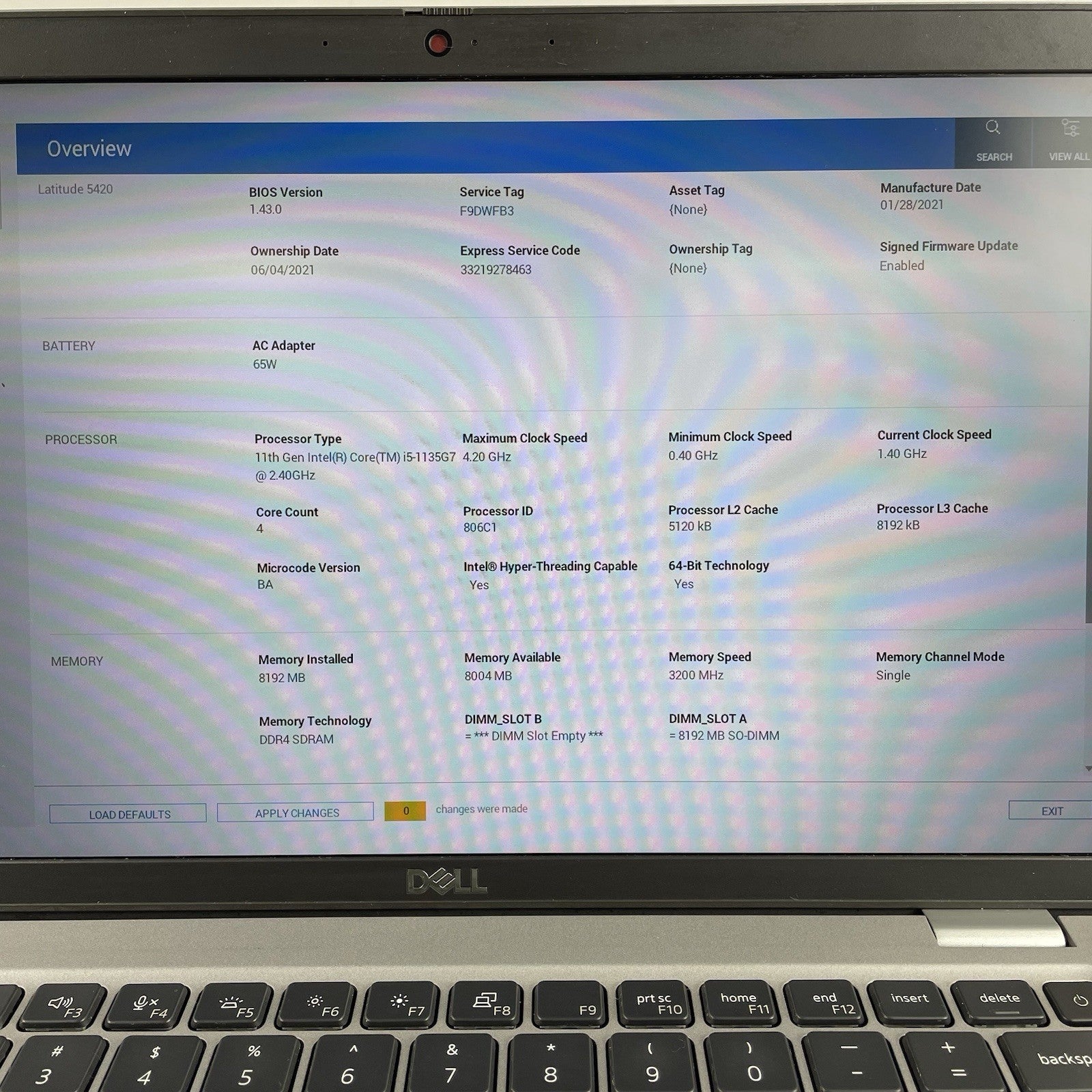 Dell Latitude 5420 14" i5-1135G7 2.40 GHz 8 GB RAM No SSD/OS/AC - READ3