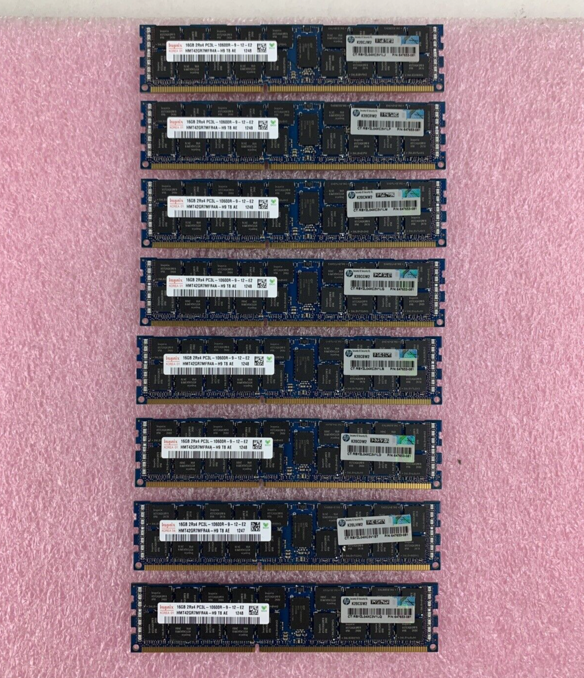 SK Hynix HMT351R7BFR8A-H9 8GB 2x4GB PC3L-10600R DDR3 Server Memory Lot of 8x