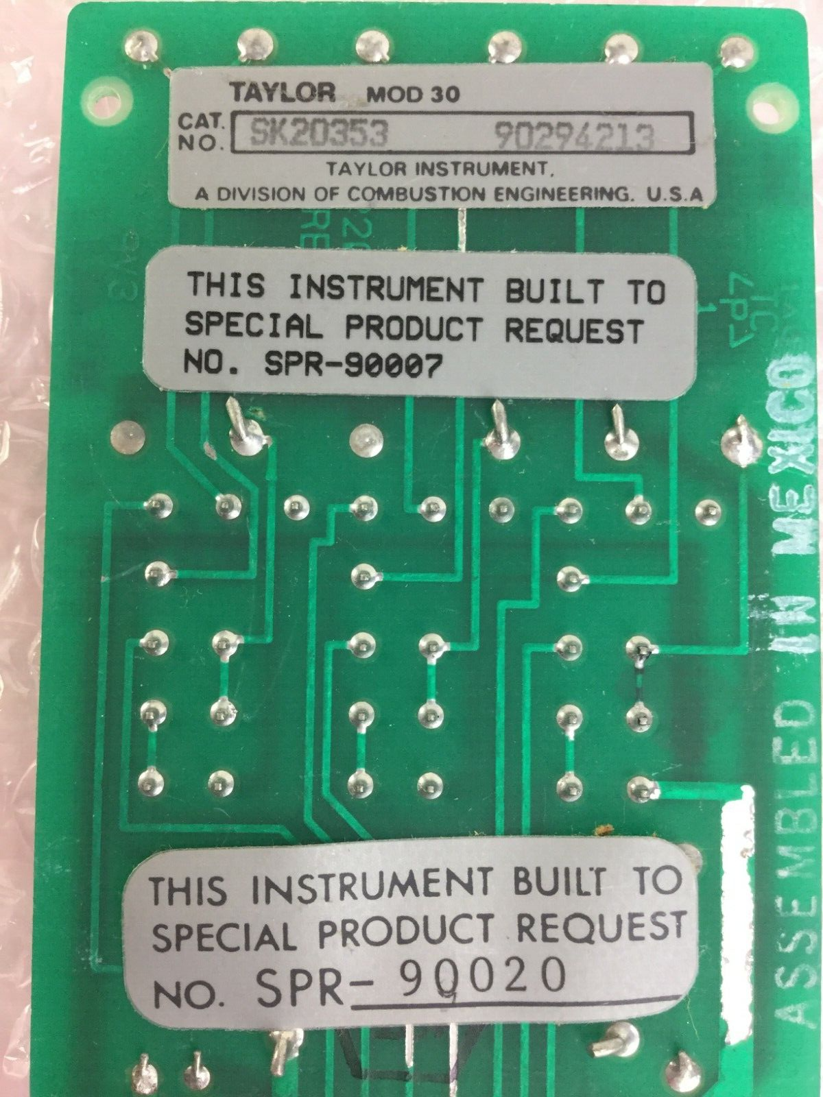 Taylor  MOD 30 SK20353  REV AB MS4112  SPR-90007 SPR-90020