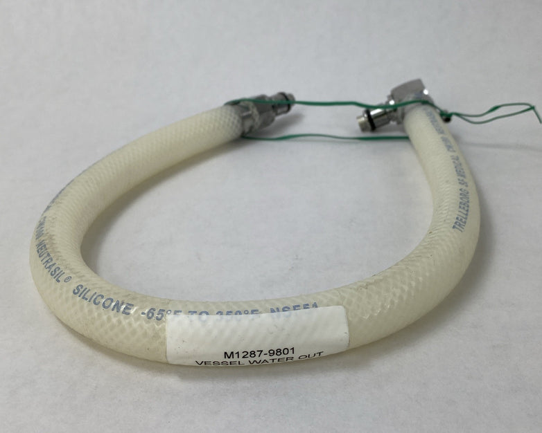 Trelleborg M1287-9801 CW100 1.25-3.5L Vessel Water Out Silicone 15” Tubing
