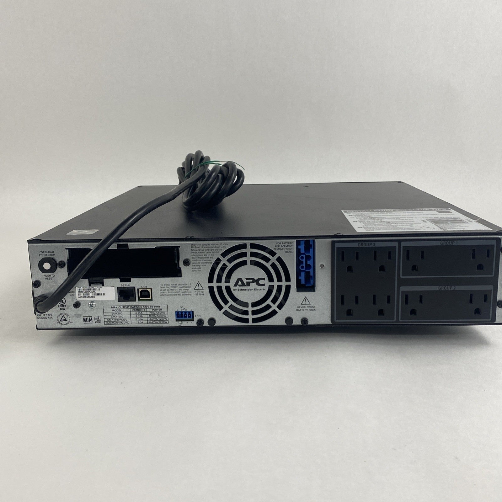 APC SMX1500RMZUNC Smart-UPS X 1500 Rackmount No batteries No Faceplate 8 Outlet9