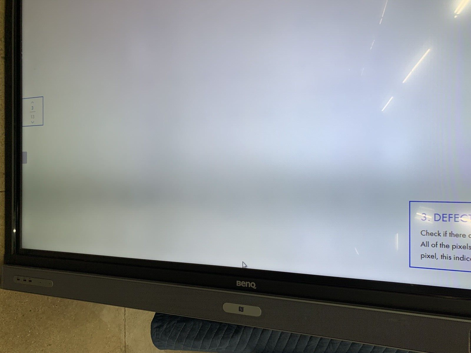 BenQ RP704k 70” 4K Interactive Flat Panel Display Tested Slight Burn-In Shadow