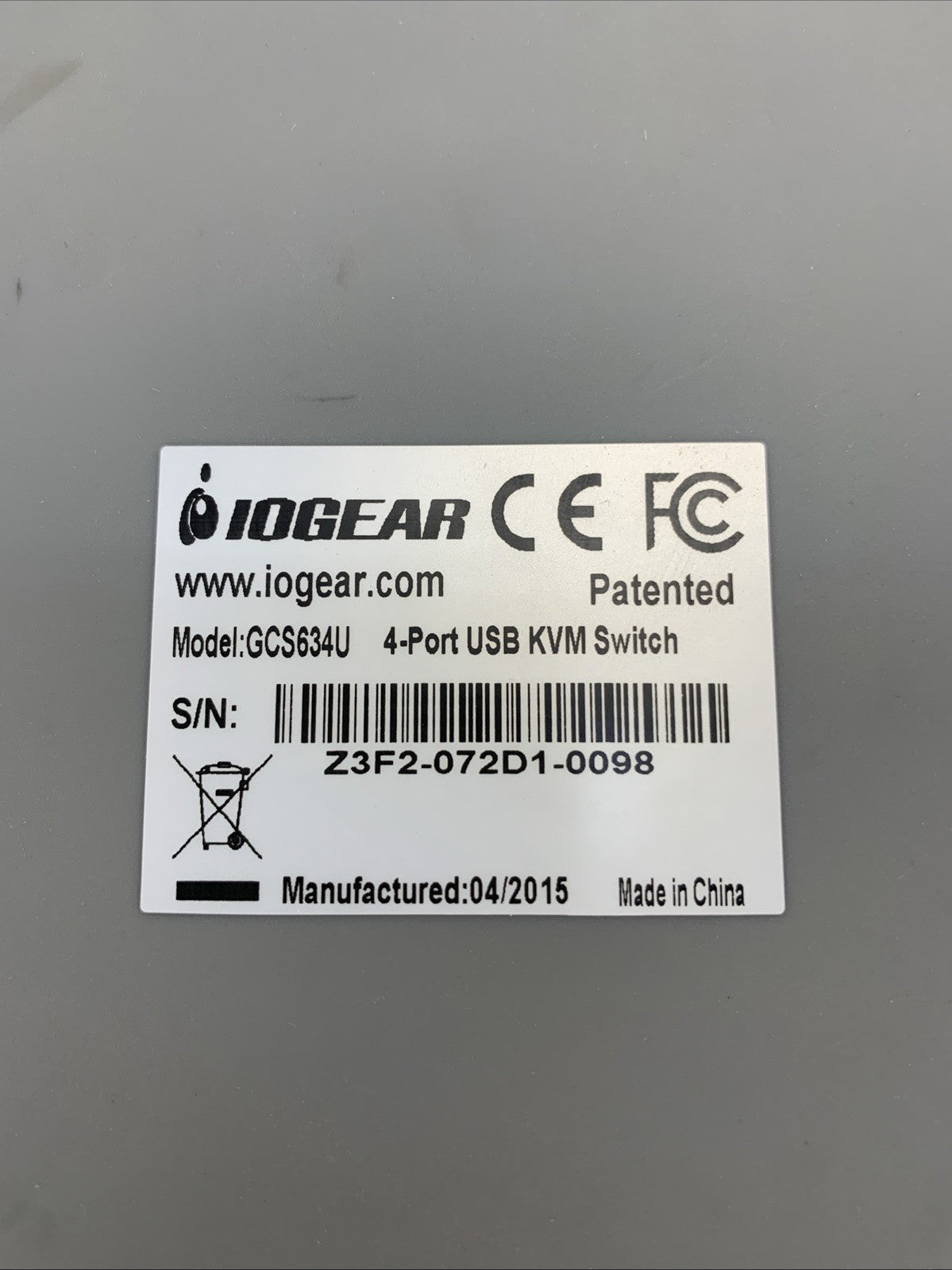Iogear GCS634U 4-Port USB KVM Switch 5