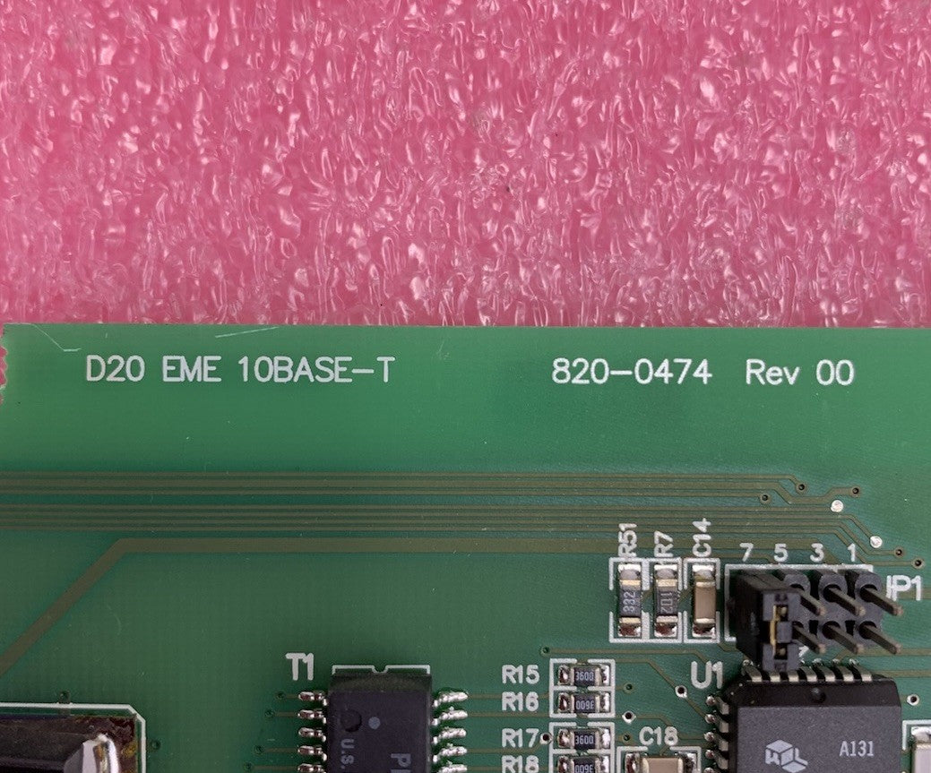 GE D20 EME 10BASE-T 820-0474 Interface Card