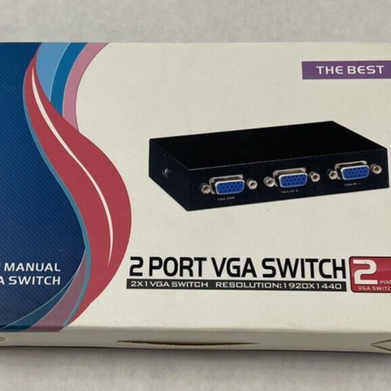 Lot of 2 Panlong 2 Port VGA Switch 2x1 VGA Switch 1920x1440
