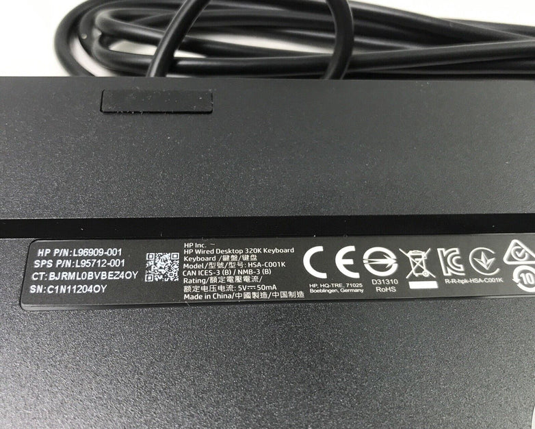HP L96909-001 USB Wired Keyboard (Lot of 6)