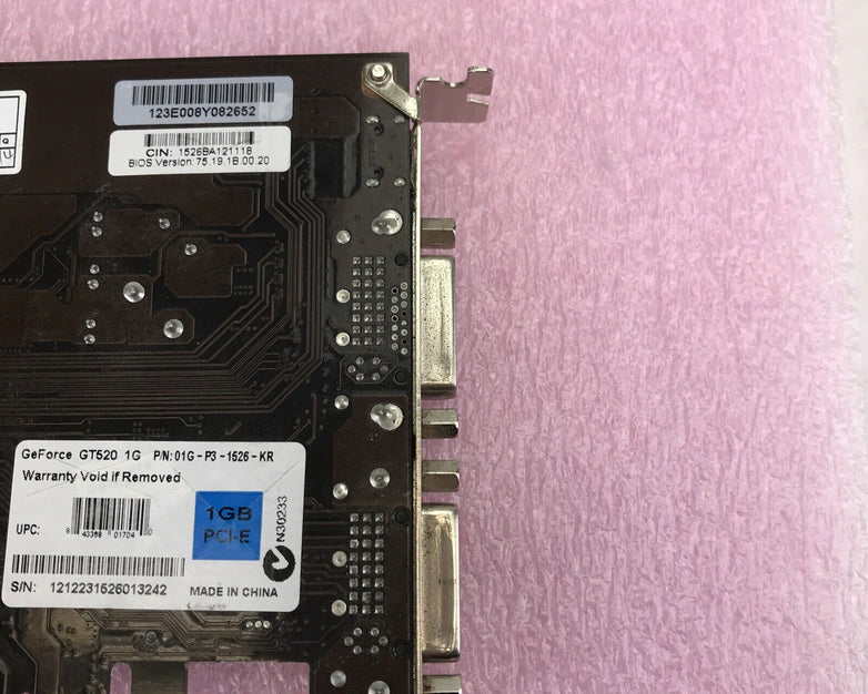 GeForce GT520 1G PCI-E 01G-P3-1526-KR Graphics Card GPU P1310