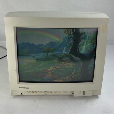 Vintage GoldStar LG 1727 CRT VGA 16" Monitor Retro Gaming Tested Grade B