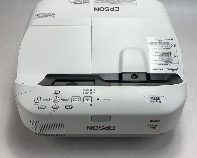 Epson BrightLink 595Wi H599A LCD Lamp Projector 730 Lamp Hours - No Remote