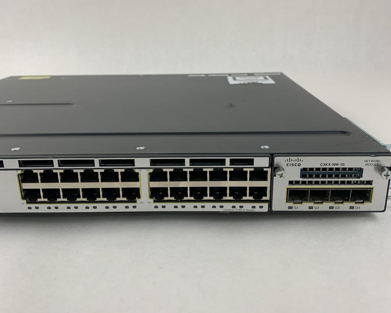 Cisco WS-C3750X-24T-S V02 24-Port Gigabit Ethernet Switch Tested Reset