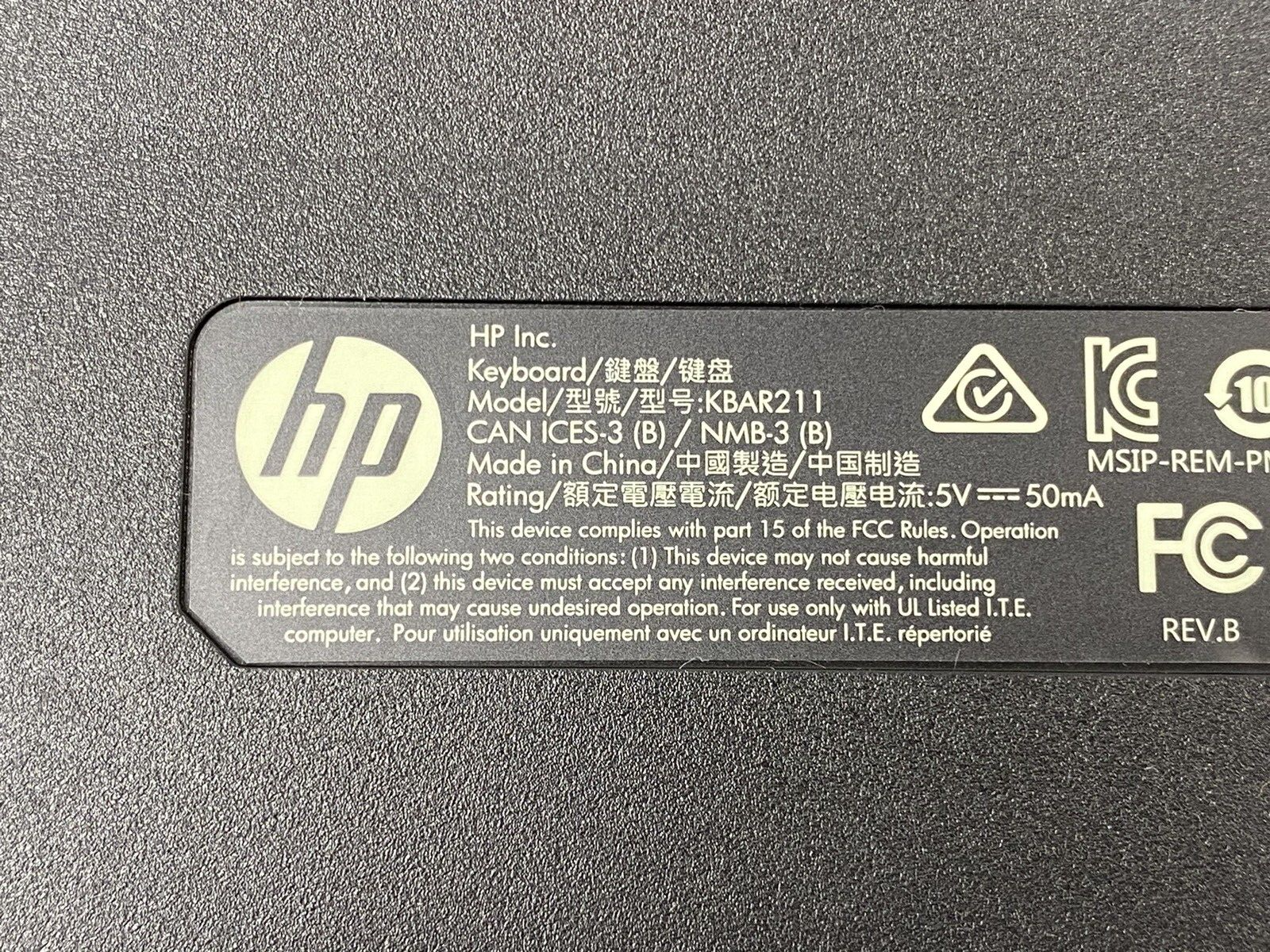 Lot of 3 HP KBAR211 USB Slim Keyboard Tested