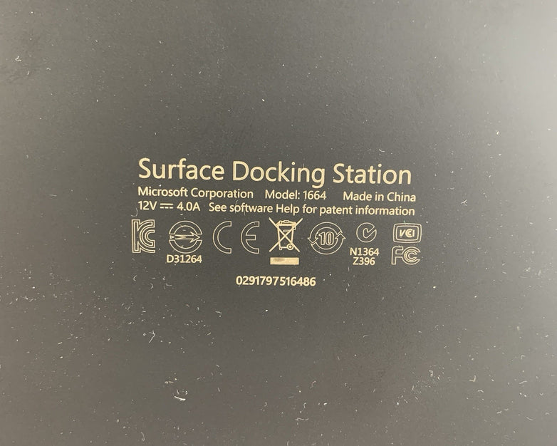 Microsoft 1664 Surface Docking Station - Power Supply Included - Tested