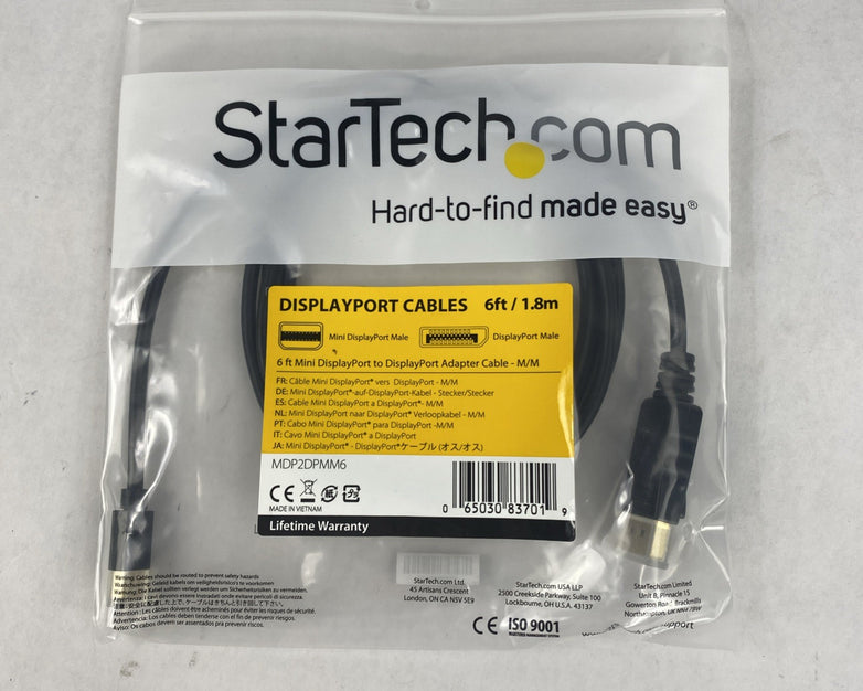 StarTech Displayport Cable 6ft Mini DisplayPort Cable Lot of 4