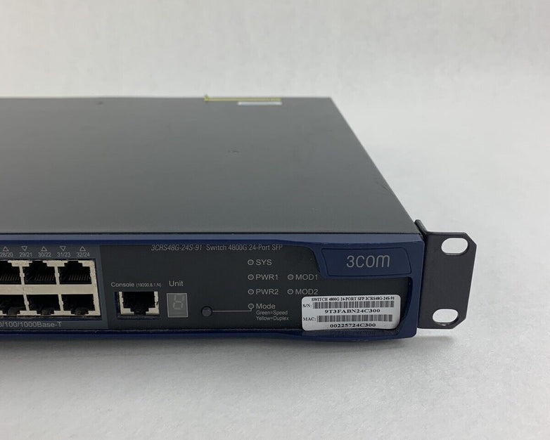 3COM 3CRS48G-24S-91 4800G 20-Port Gigabit Network Ethernet Switch Tested Reset