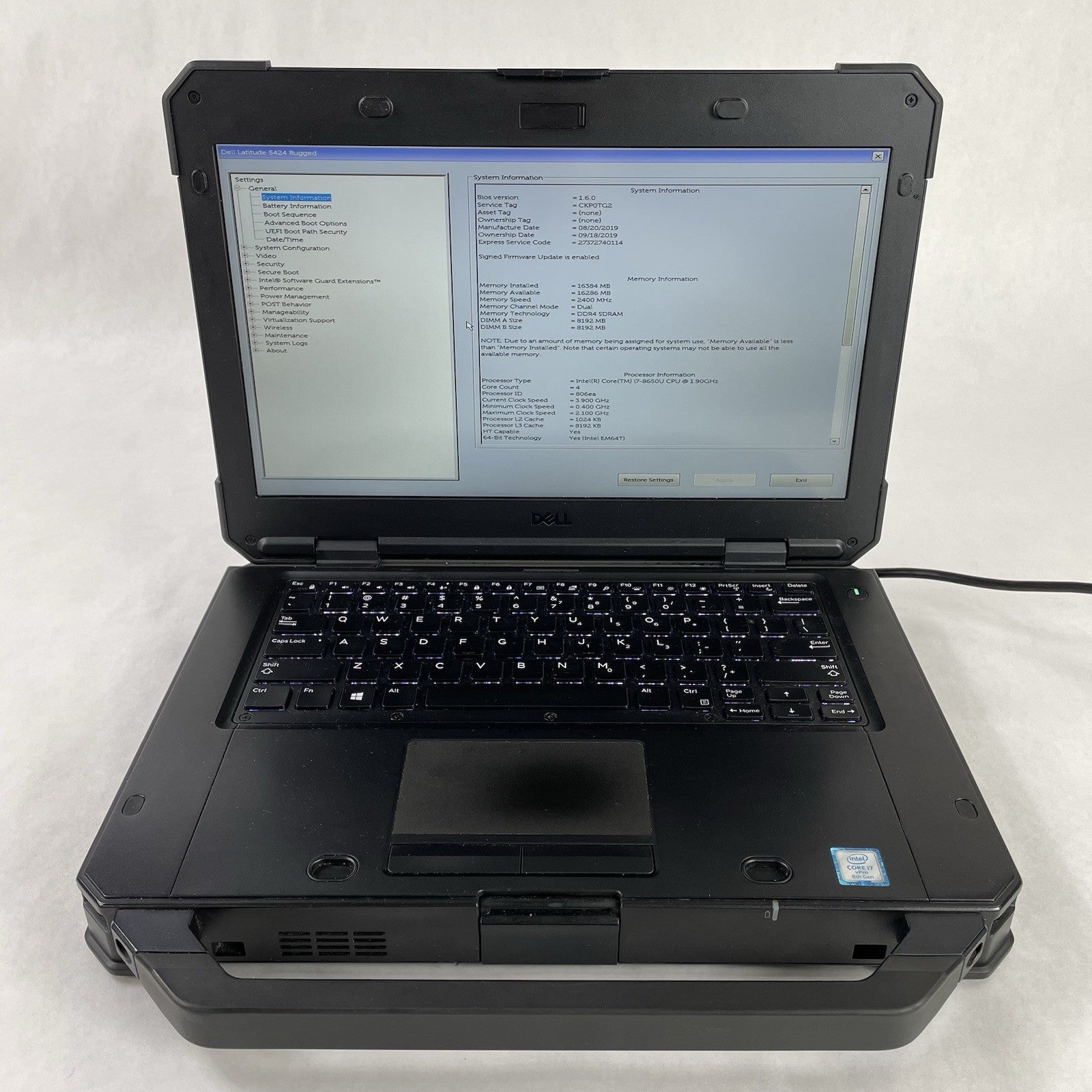 Dell Latitude 5424 14" i7-8650U 1.90 GHz 16 GB RAM No SSD No OS No Batt READ3