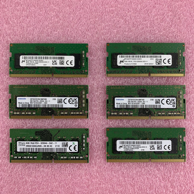 SK Hynix Micron Samsung  8 GB 1Rx8 PC4-3200AA Memory Module Mixed Lot of 6x