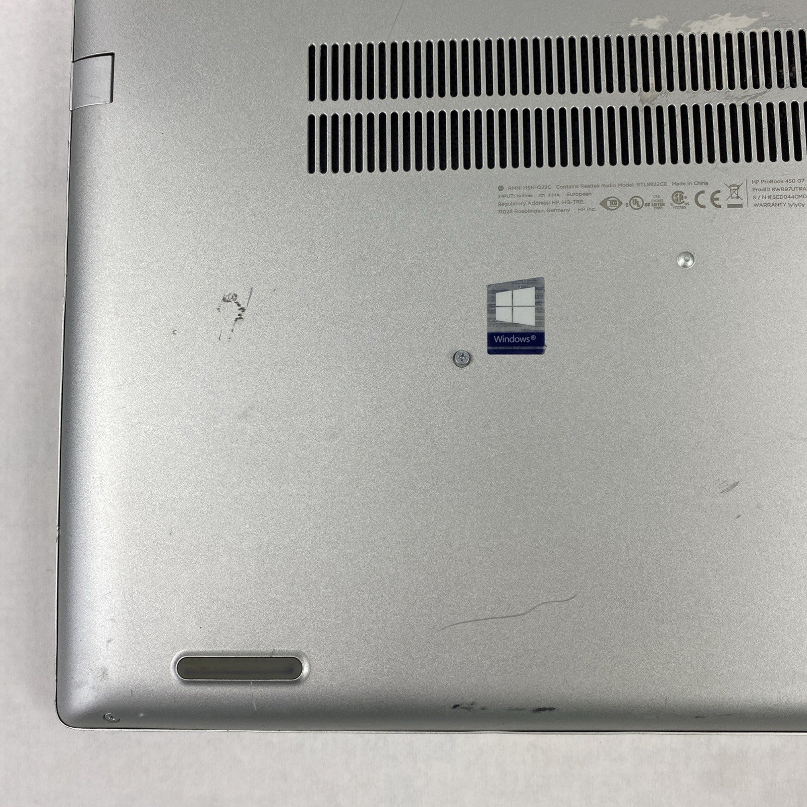 HP ProBook 450 G7 Intel Core i5-10210U 1.60 GHz 16GB RAM 15.6" No SSD No OS