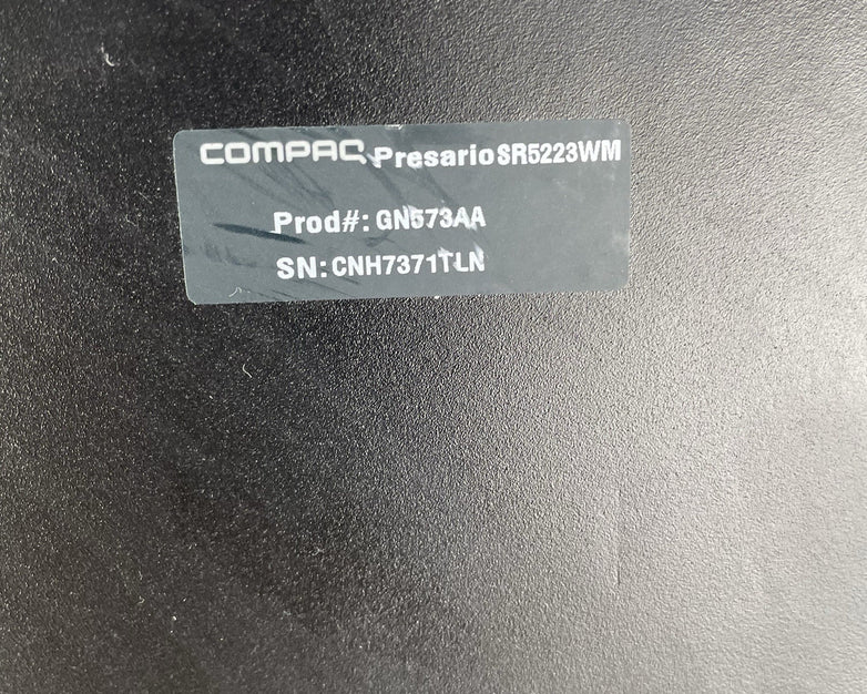 Compaq Presario SR5000 AMD Sempron 3600 2 GHz 1 GB Ram DVD-RW No HDD No OS