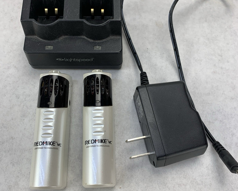 Lightspeed RedMike VC Infrared Microphone Set Charging Base and AC Adapter White