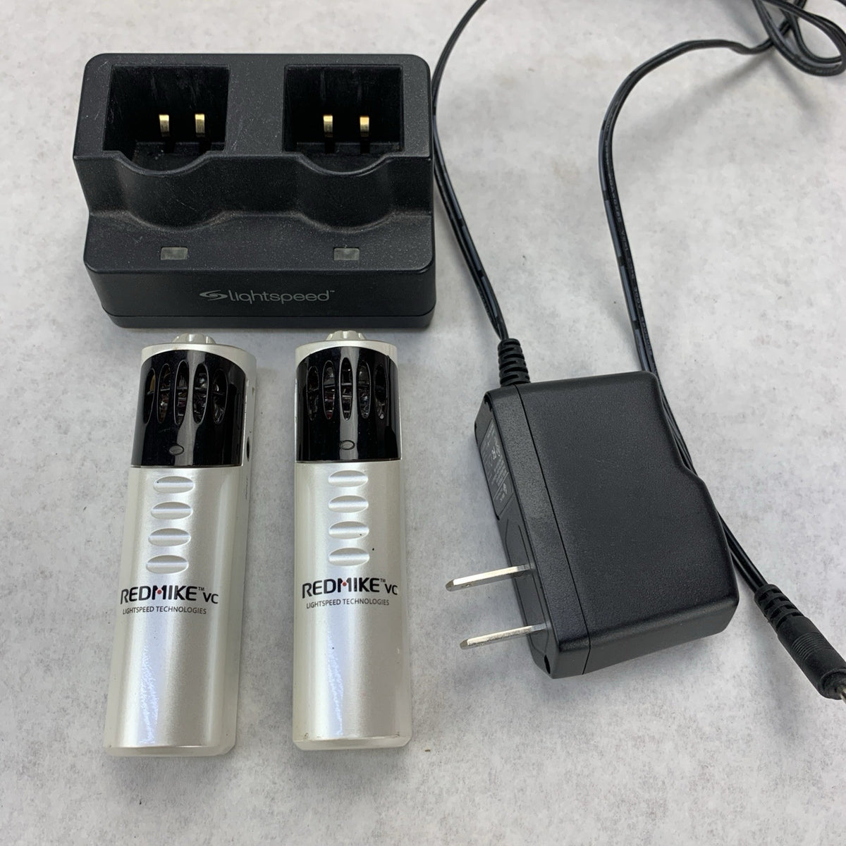 Lightspeed RedMike VC Infrared Microphone Set Charging Base and AC Adapter White2