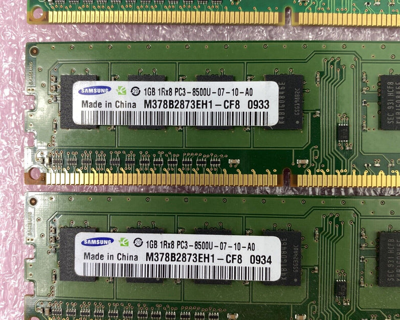 Lot( 8 ) 1GB Samsung M378B2873EH1-CF8 PC3-8500 DDR3-1066 Desktop RAM Memory