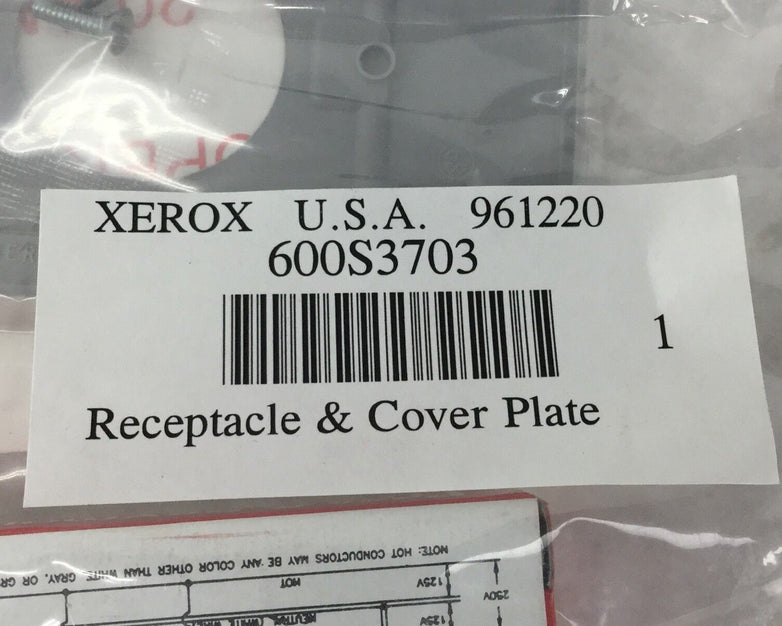 XEROX 600S3703 Receptacle & Cover Plate New