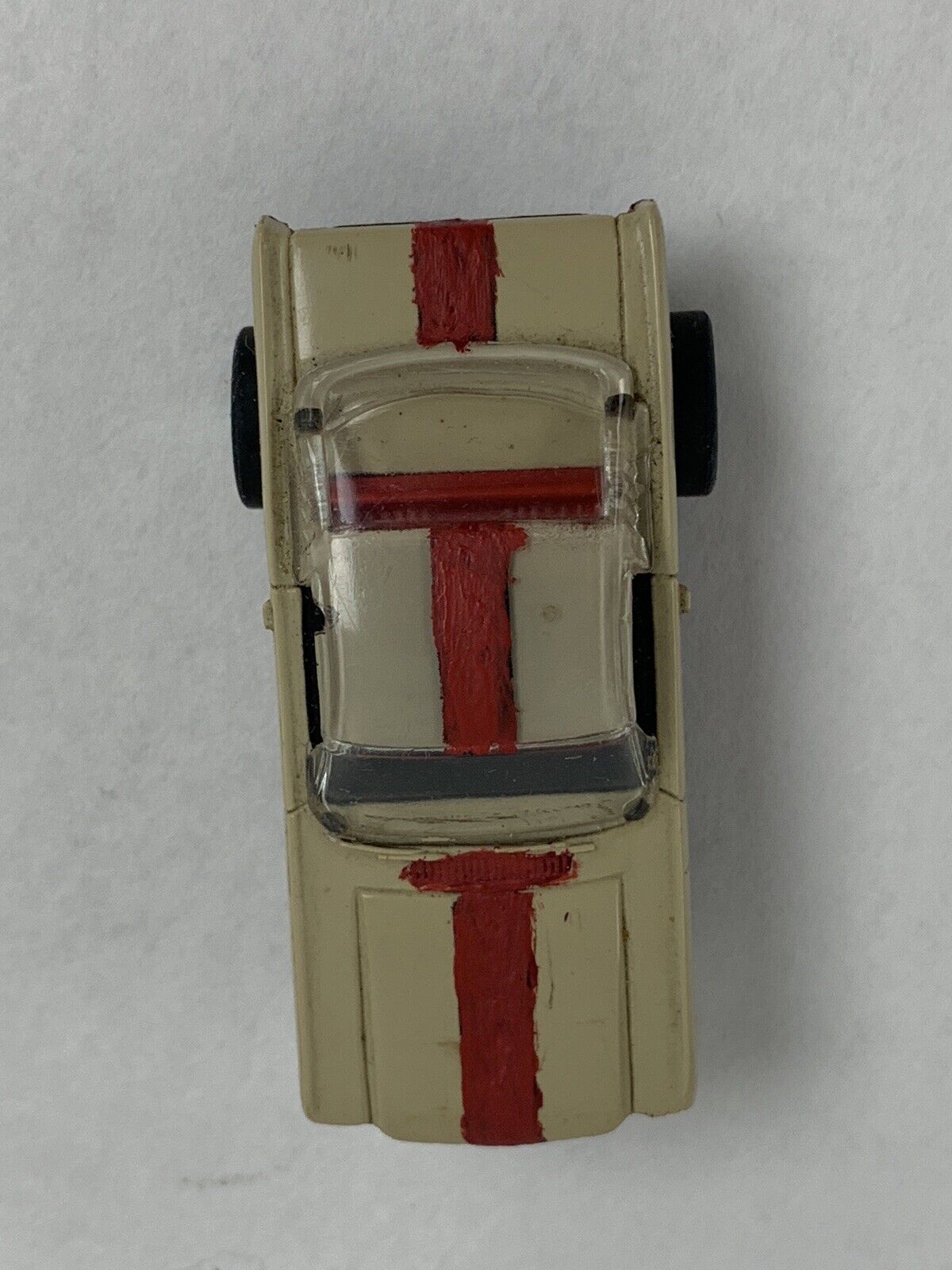 Aurora Thunderjet HO Slot Car Ford Mustang White With Red Stripe Untested