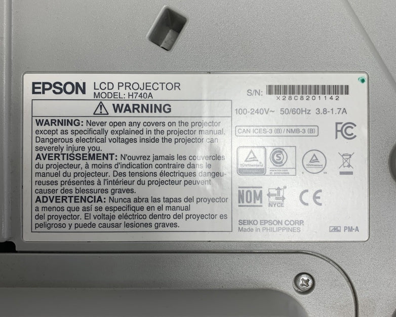 Epson PowerLite 695Wi H740A LCD Lamp Projector 3267 Lamp Hours - No Remote