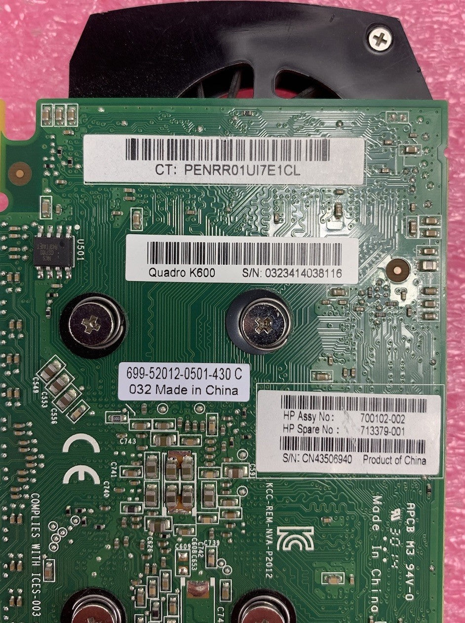 Nvidia Quadro K600 1GB GDDR3 Video Graphics Card