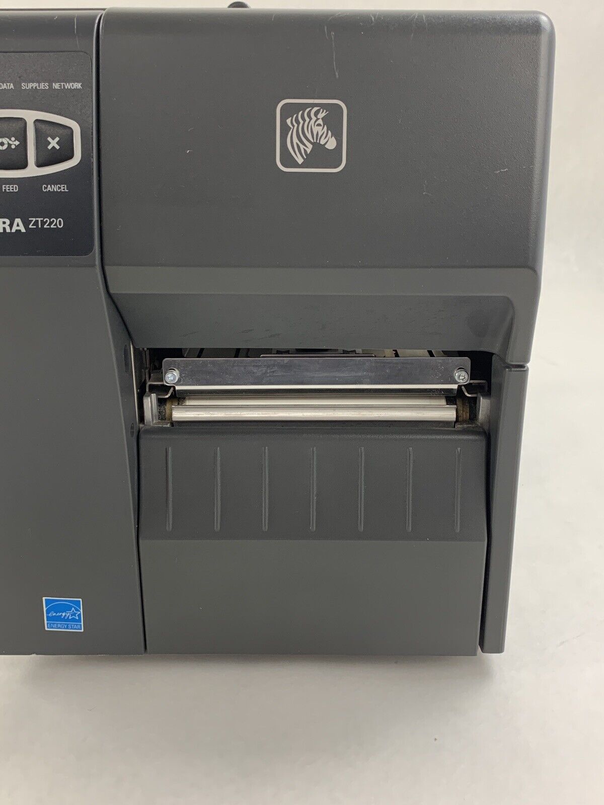 Zebra ZT220 ZT22042-D01000FZ Thermal Label Printer Tested Missing Clamp Handle