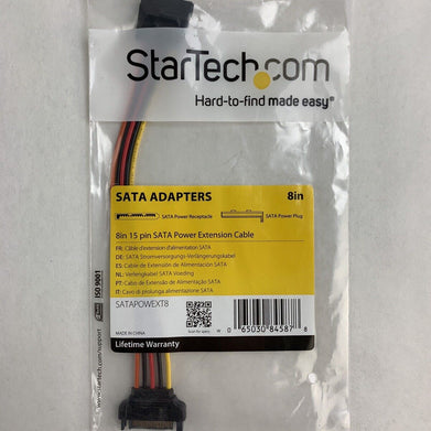 StarTech 8in 15 pin SATA Power Extension 8 SATA power Extension Cable Lot of 2
