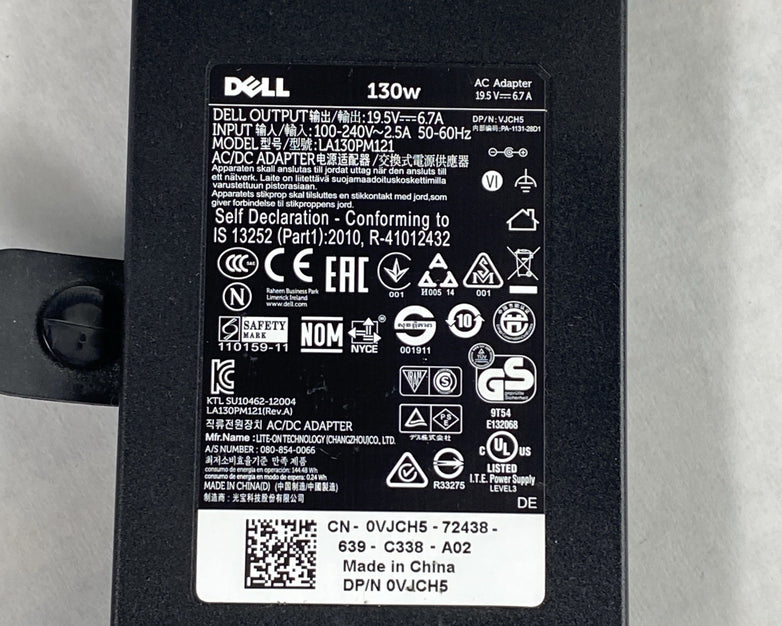 Dell LA130PM121 7.4mm 19.5V 6.7A 130W AC Power Adapter VJCH5 (Lot of 5)