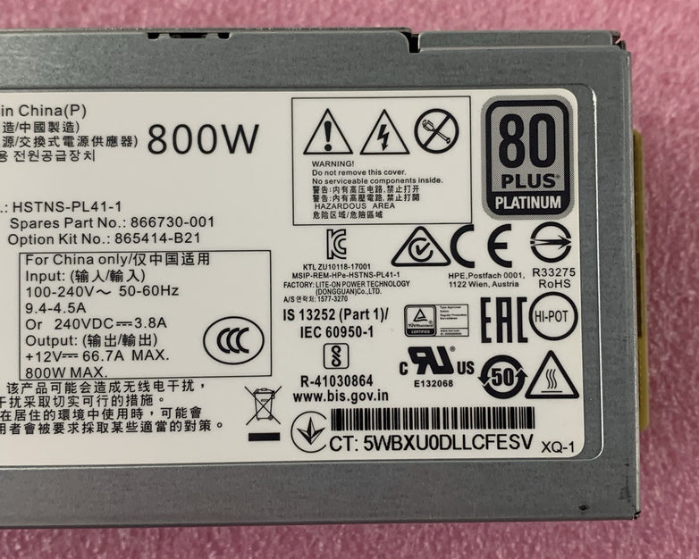 HP HSTNS-PL41-1 865409-001 866730-001 800W Server Power Supply