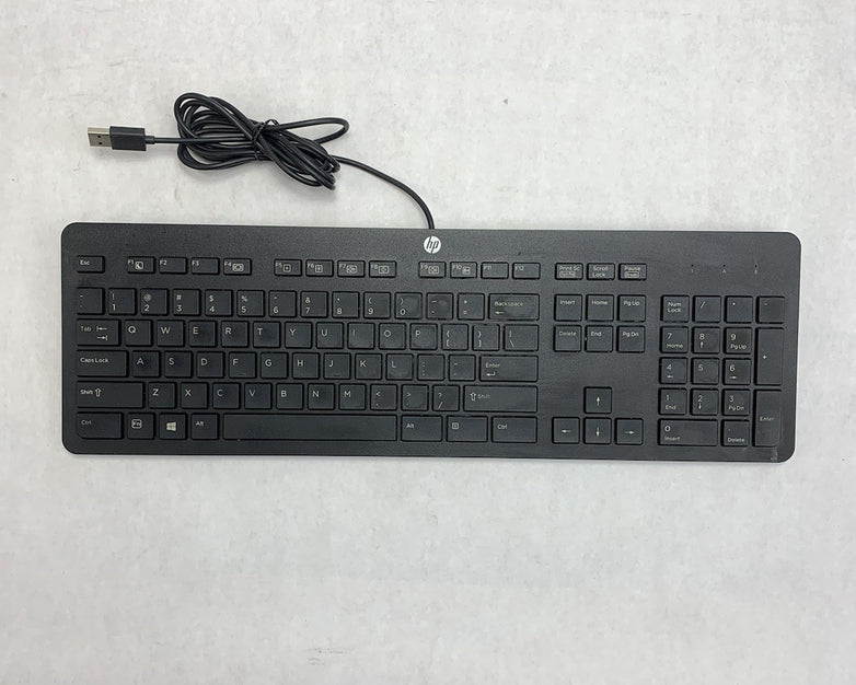 HP PH0U Slim USB Wired QWERTY Keyboard Black (Lot of 4)