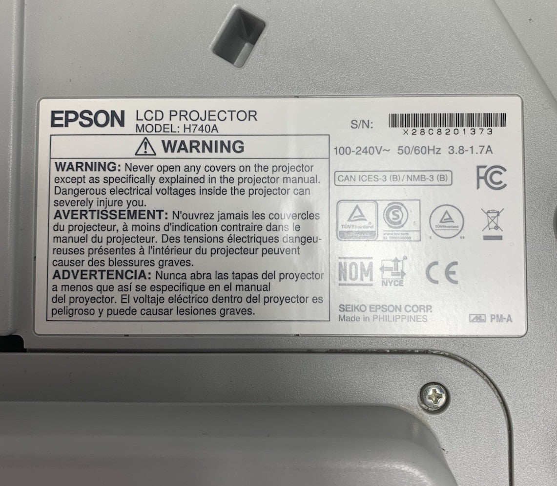 Epson PowerLite 695Wi H740A Projector 670 Lamp Hours - No Remote No Port Cover7