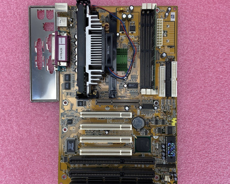 Biostar M6TBA Motherboard Intel Pentium III 448MHz 128MB RAM w/Shield 3x ISA