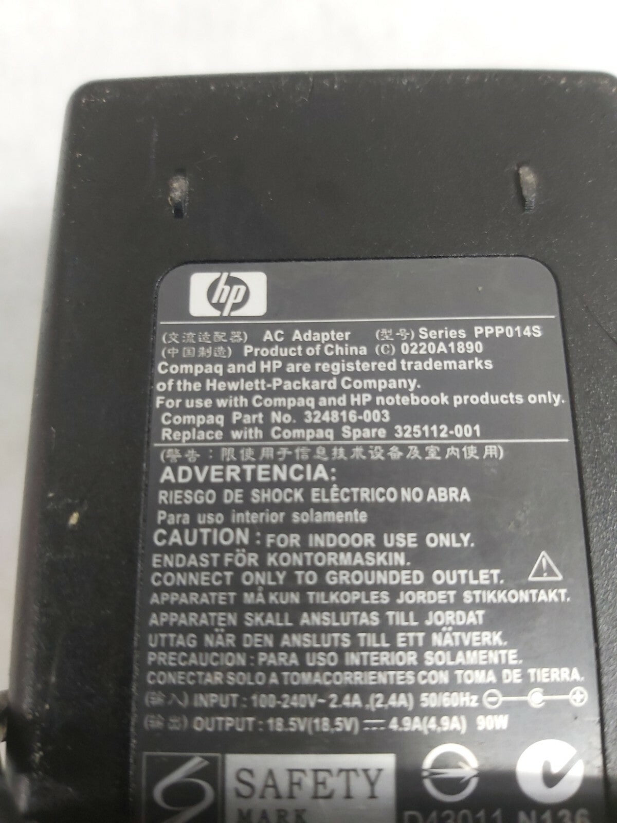 HP 324816-003/325112-001 18.5V 4.9A 90W AC Power Adapter PPP014S OEM (Lot of 4)