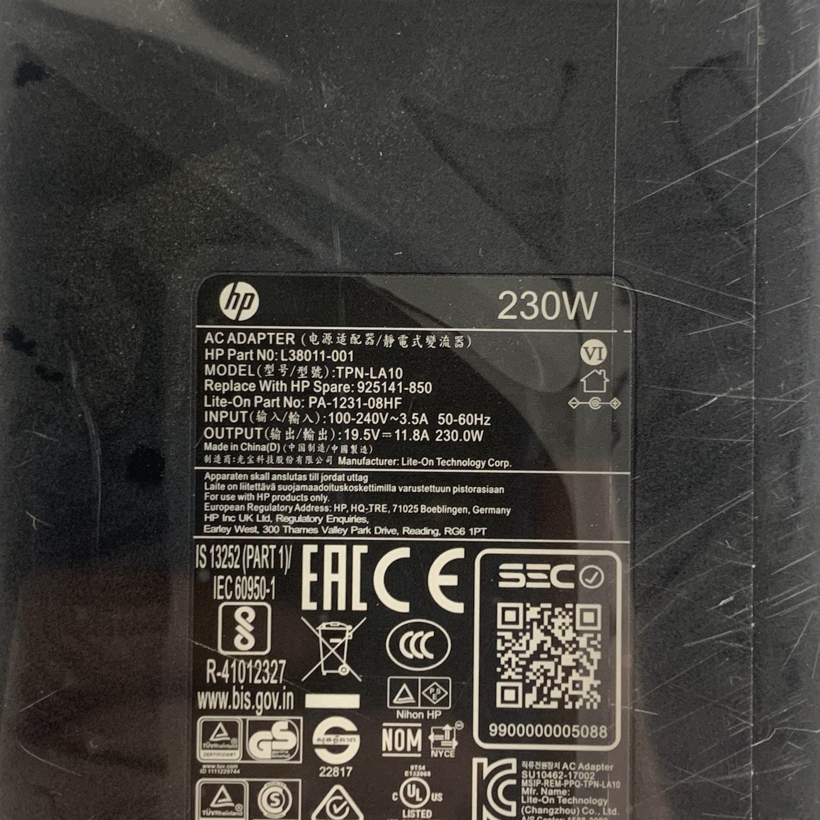 HP TPN-LA10 230W AC Adapter 19.5V 11.8A Big Barrel AC Adapter Genuine No Cord5
