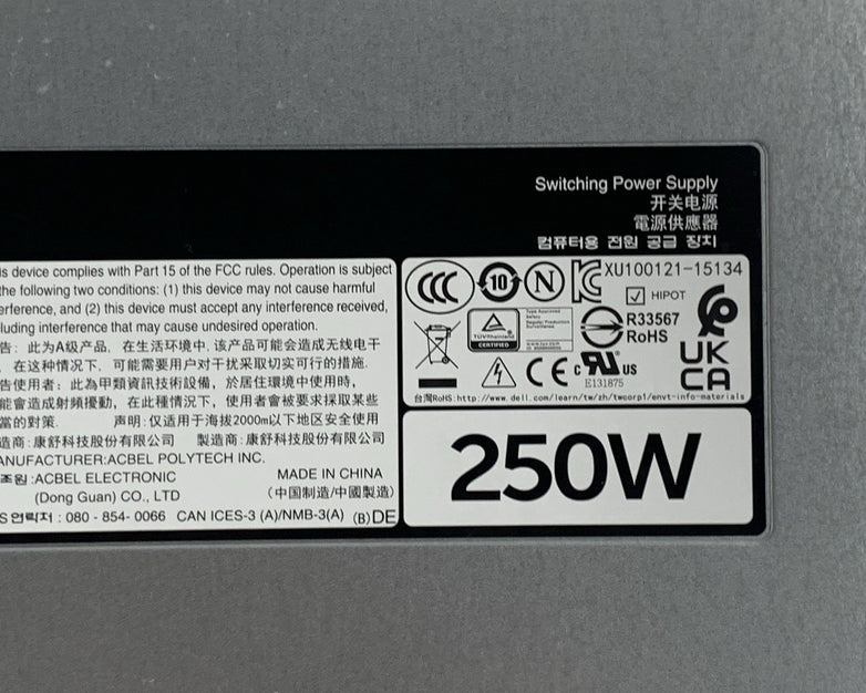 Dell  AC250E-S0 P3G94 250W 240V Server Power Supply For Poweredge Tested